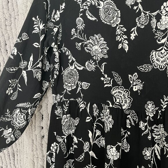 Old Navy Tiered Maxi Dres Black & White Medium - Picture 12 of 13